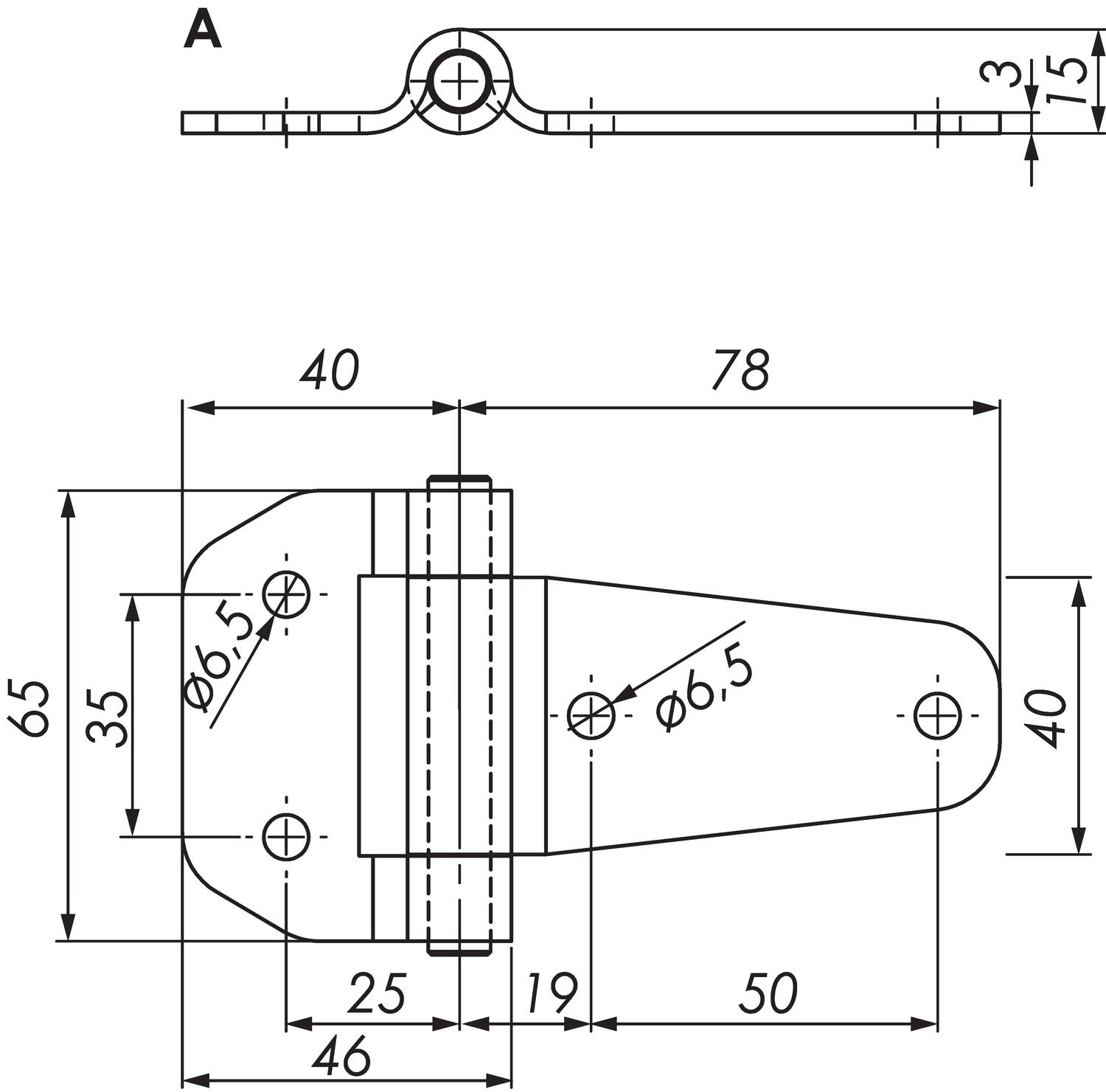 Heavy-duty sarana avautumiskulma 180° mitat 2
