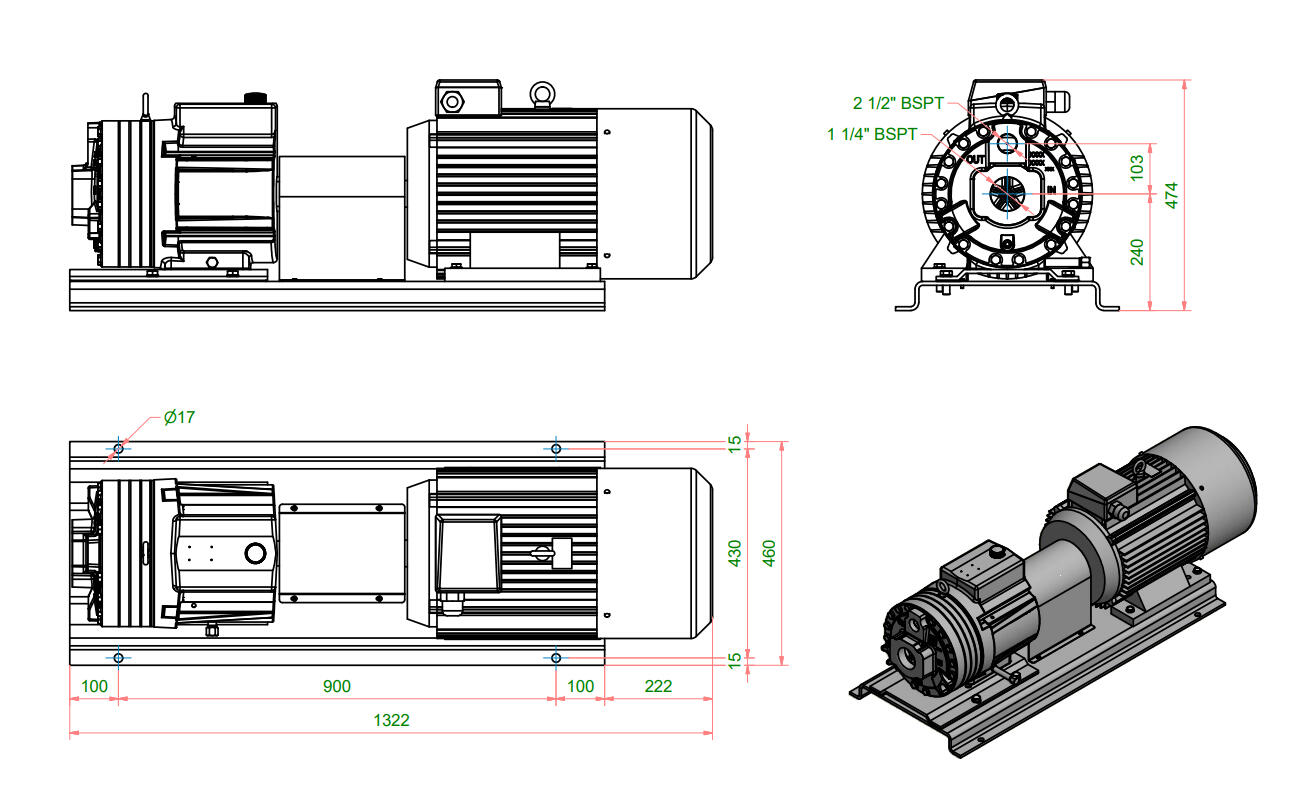 Hydra-Cell kalvopumput tekninen kuva