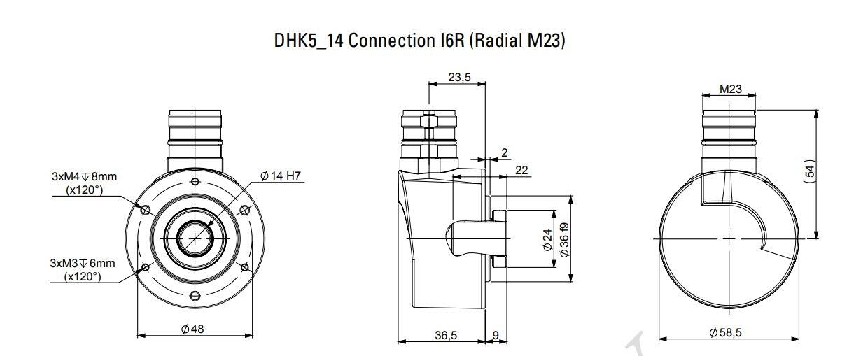 IO-link-anturi inkrementti, mittakuva