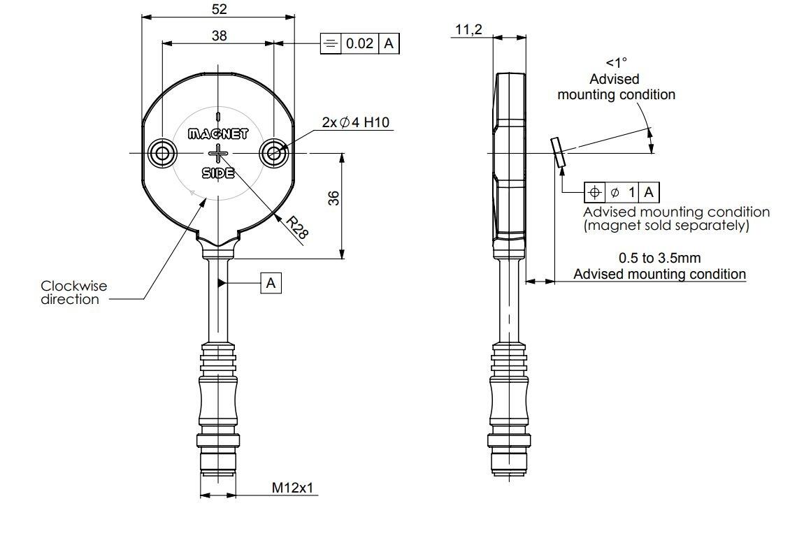 IO-link-anturi yksikierrosabsoluutti, kytkentäkuva