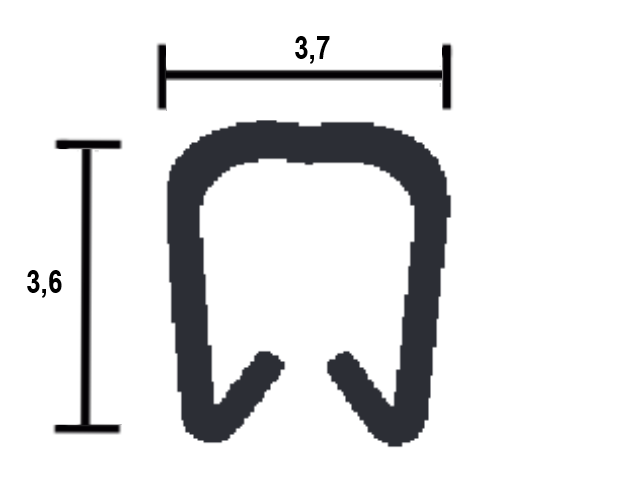Johdinmerkki PC/PCZ, mittakuva