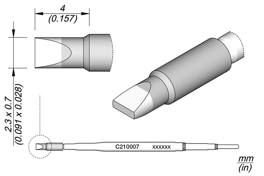 Juotoskärki taltta 2,3x0,7 mitoilla