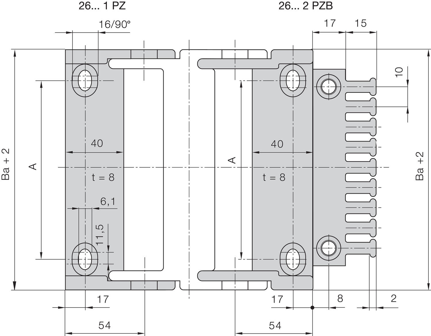 Kääntyvä päätykiinnikesarja