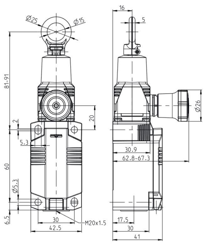 Köysihätäpysäytin SRO tekniset kuvat