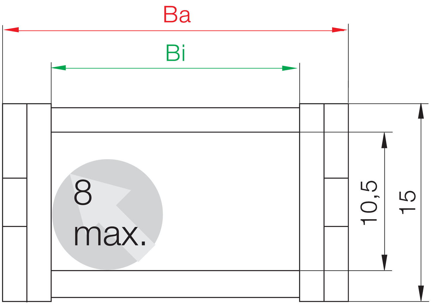 Kaapeliketju E2 Micro 06-sarja tekninen kuva