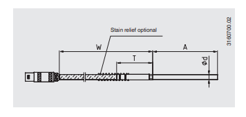 Kaapelitermoelementti TC40 tekninen kuva 1.3