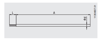 Kaapelitermoelementti TC40 tekninen kuva 1.4
