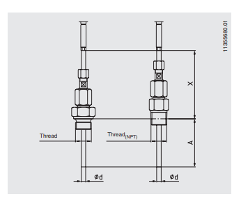 Kaapelitermoelementti TC40 tekninen kuva 1.8