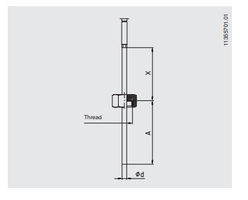 Kaapelitermoelementti TC40 tekninen kuva 2.1