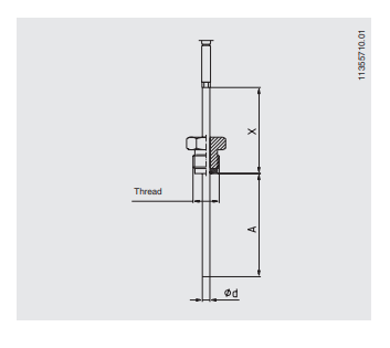 Kaapelitermoelementti TC40 tekninen kuva 2.2