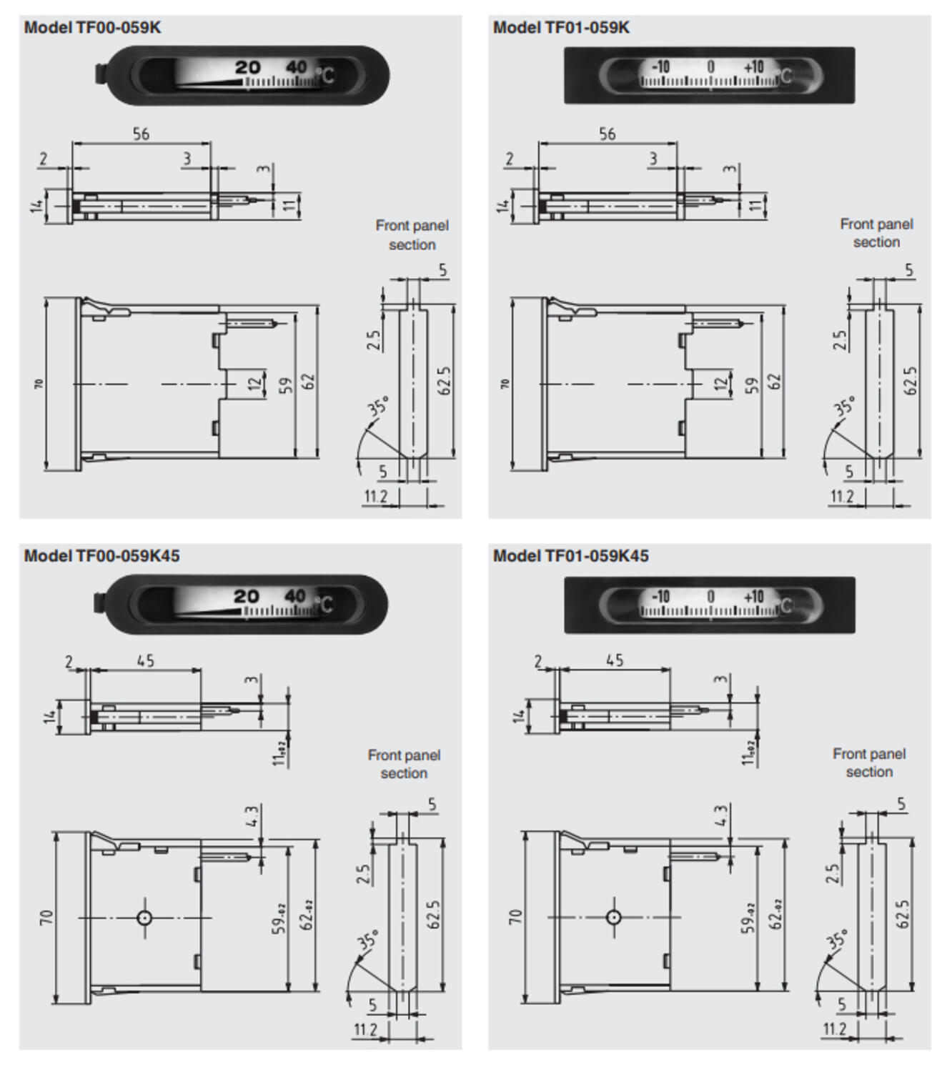 Kapillaarilämpötilamittari, miniatyyrimalli tekninen kuva