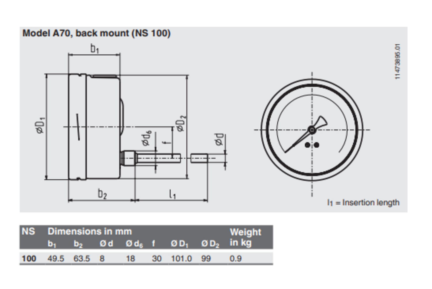 Kapillaarilämpötilamittari, ruostumaton teräs mitat5