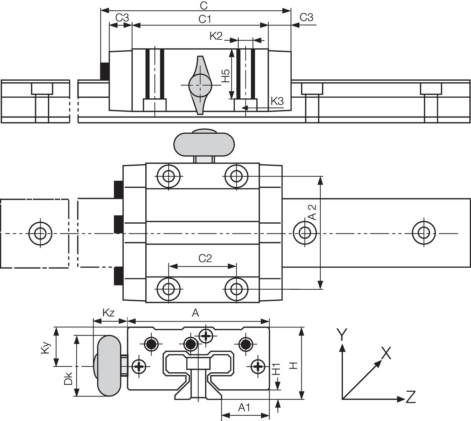 Kelkka säädettävällä välyksellä ja kiristimellä