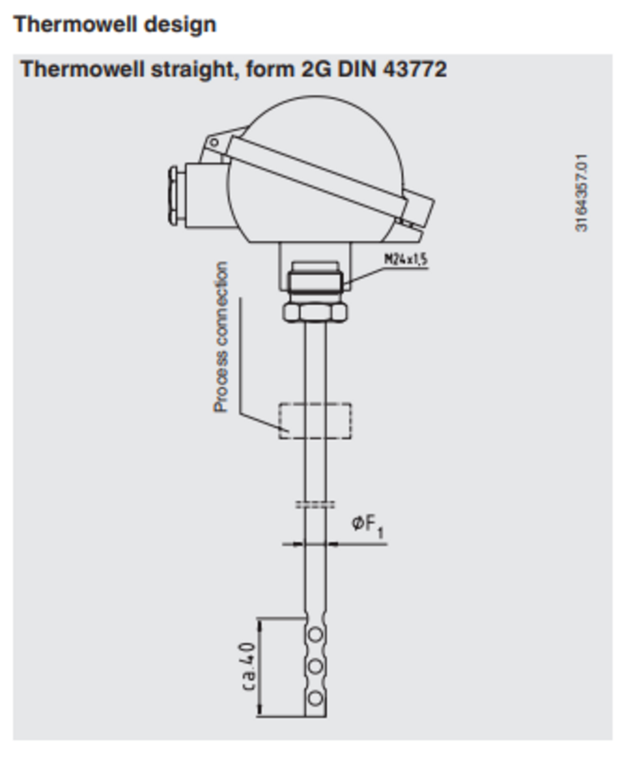 Kierteellinen vastuslämpötila-anturi TR10-J 1.2