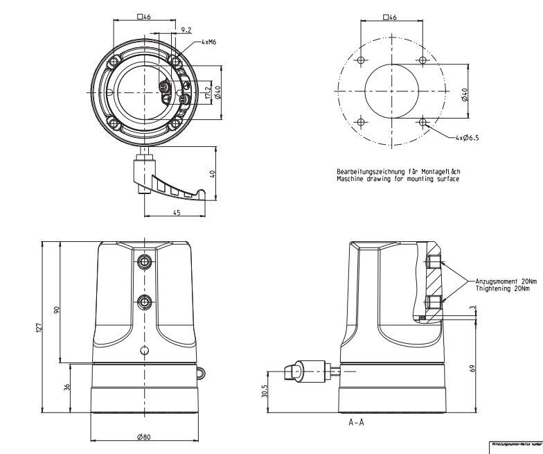 Kiinnike seinään, mittakuva