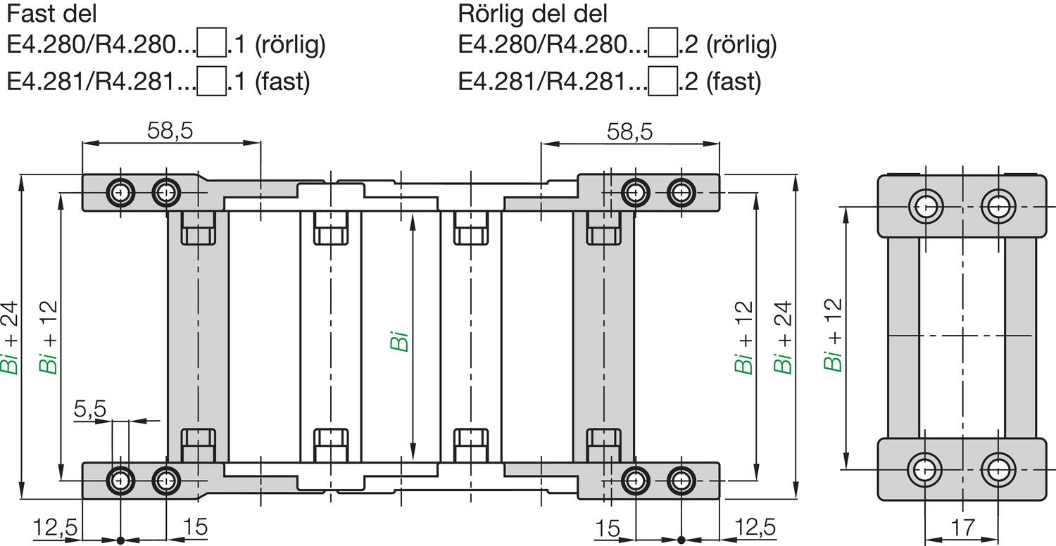 KMA päätykiinnikesarja E4/1 diagrammi