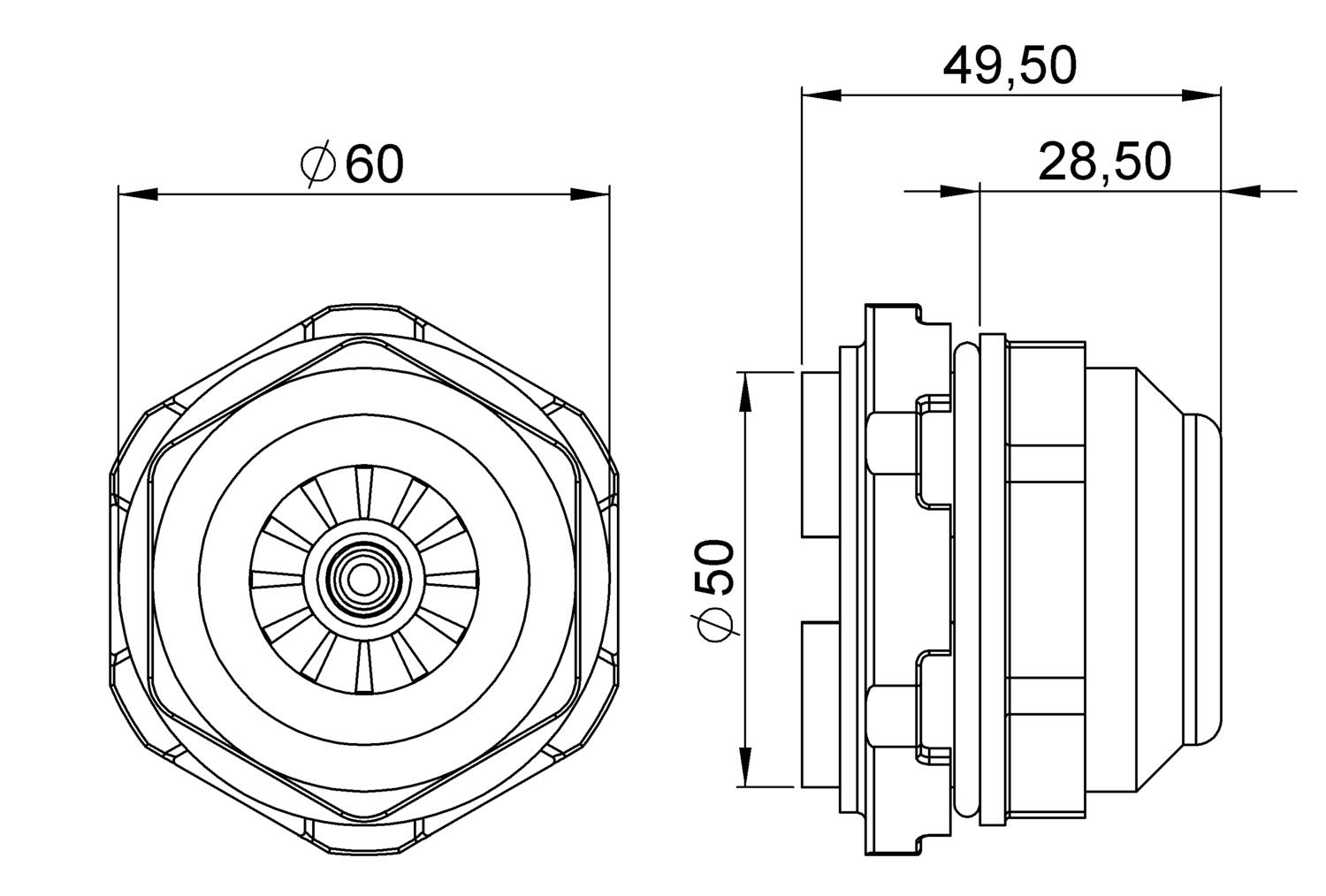 Kondenssiveden poistoventtiili tekninen kuva