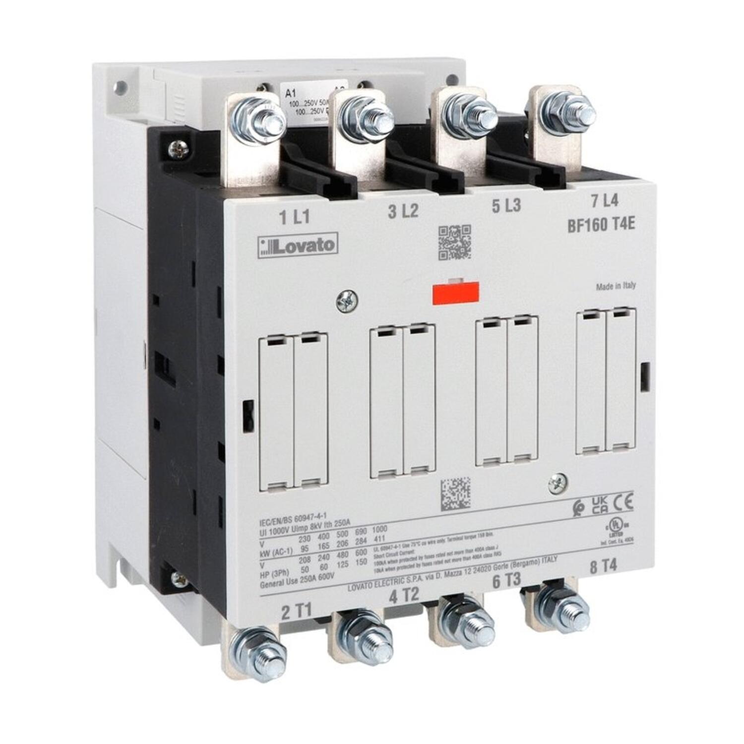 Kontaktori 181 kW/210A 4-napainen tekninen kuva