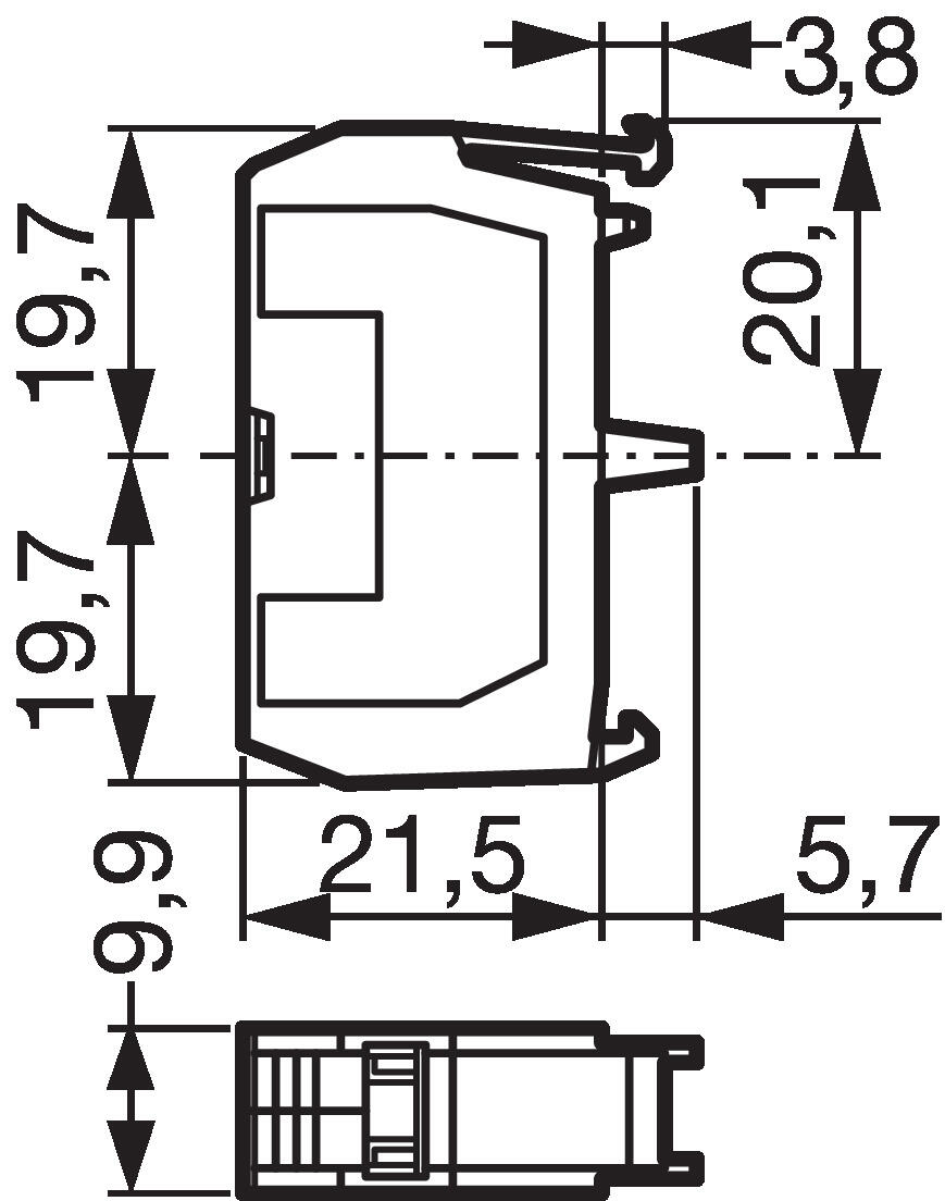 Kosketinyksikkö 1, mittakuva
