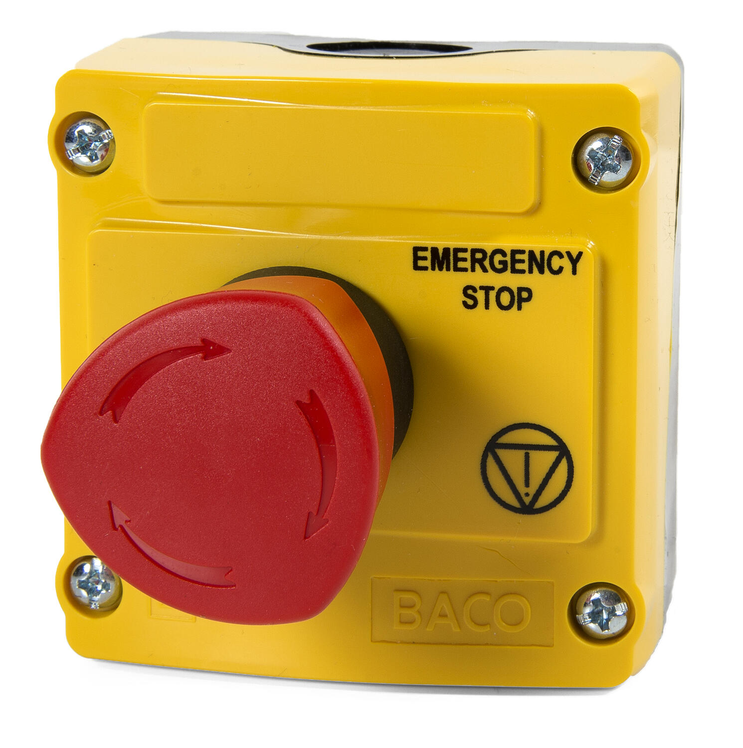 Koteloitu hätäseispainike ø40 mm kiertopalautuksella