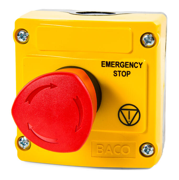 Koteloitu hätäseispainike kiertopalautuksella