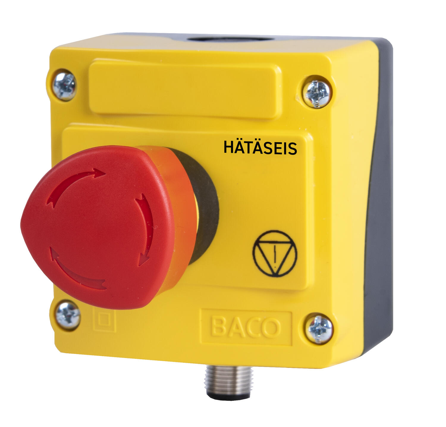 Koteloitu HS-painike "hätäseis" + M12-liitin