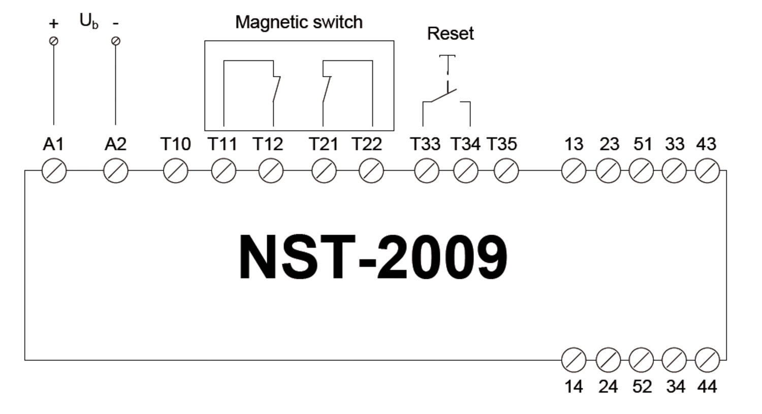 Kytkentä turvamagneettikytkimeen
