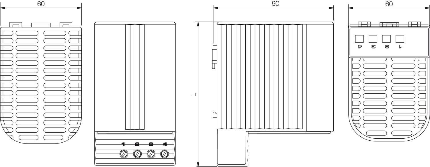Lämmitin CS 060 mitat