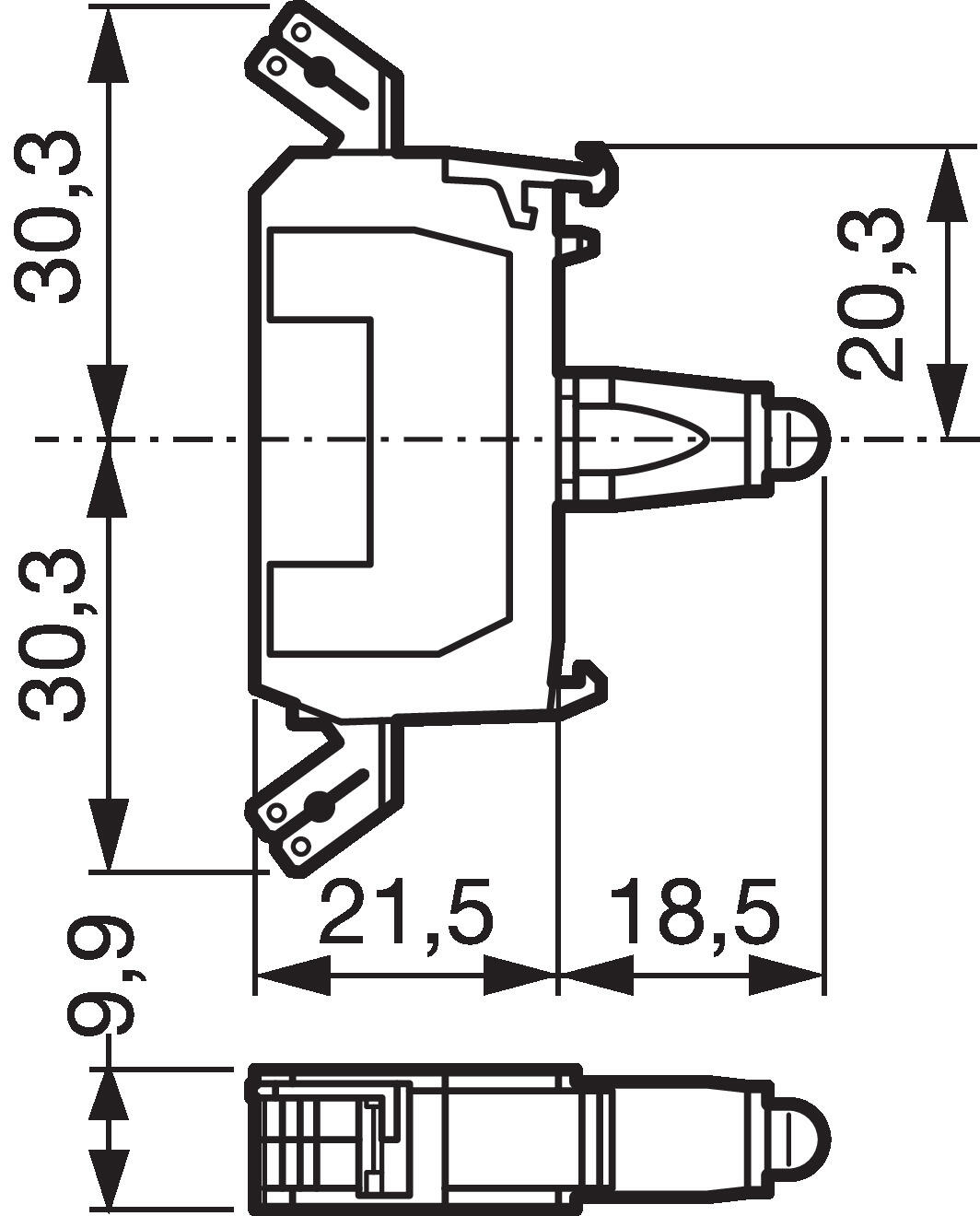 LED-lohko, mittakuva piirros