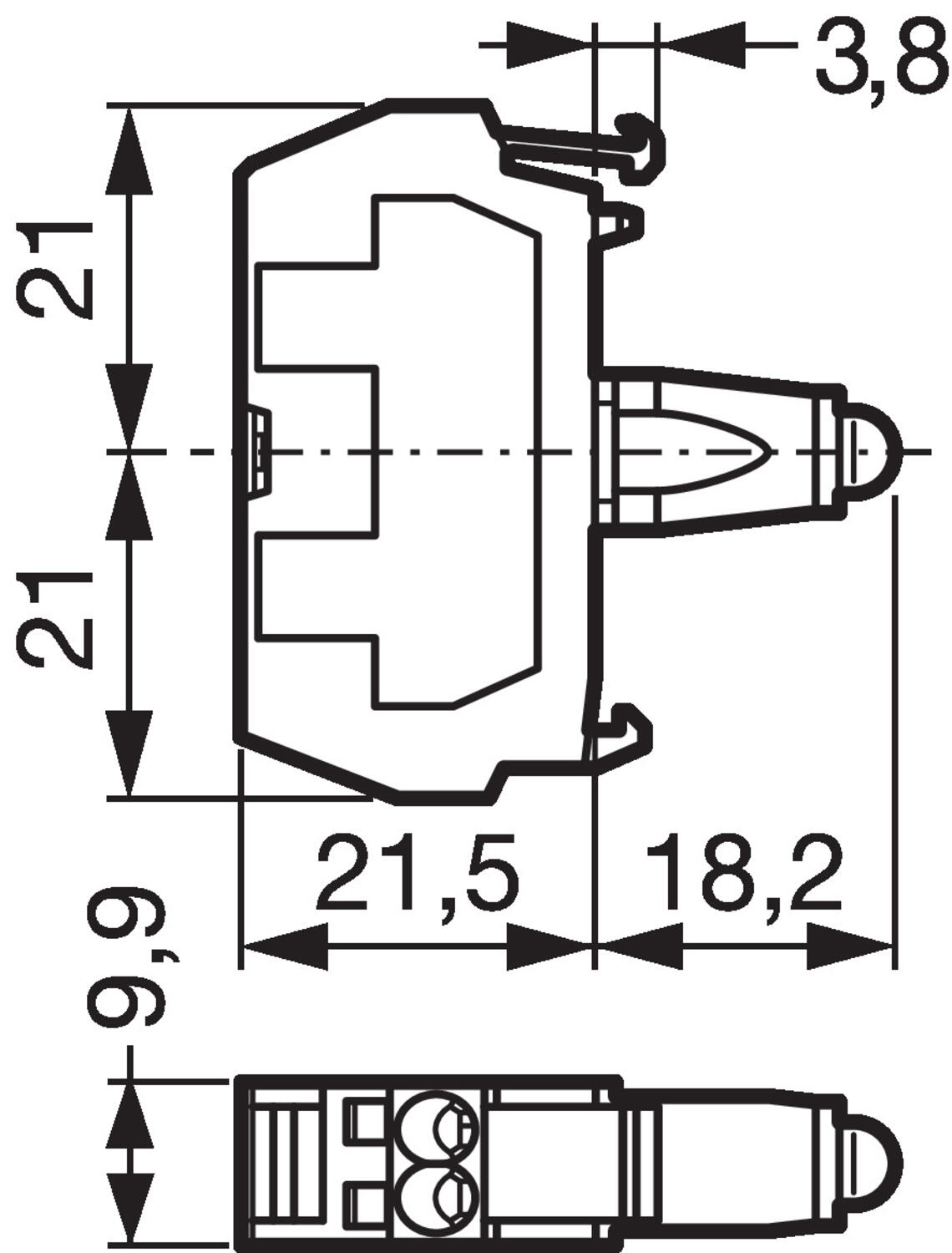 LED-lohko, mittakuva piirros