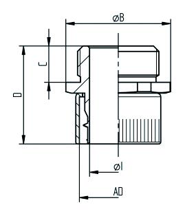 LIF suora liitin tekninen kuva