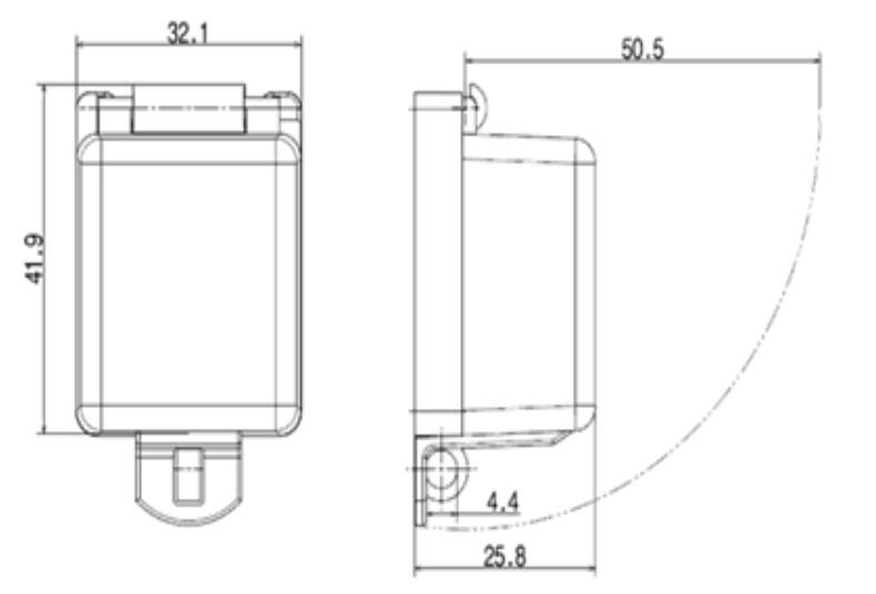 Lukittava suojakansi mittakuva