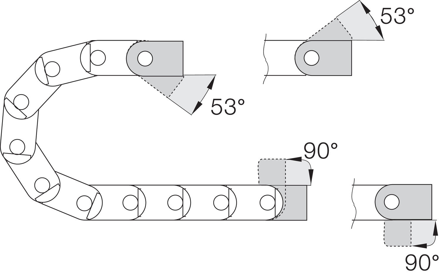Lukkiutuva päätykiinnikesarja vedonpoistolla
