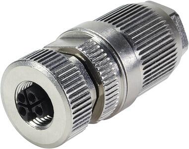 M12 L-koodattu liitin, naaras