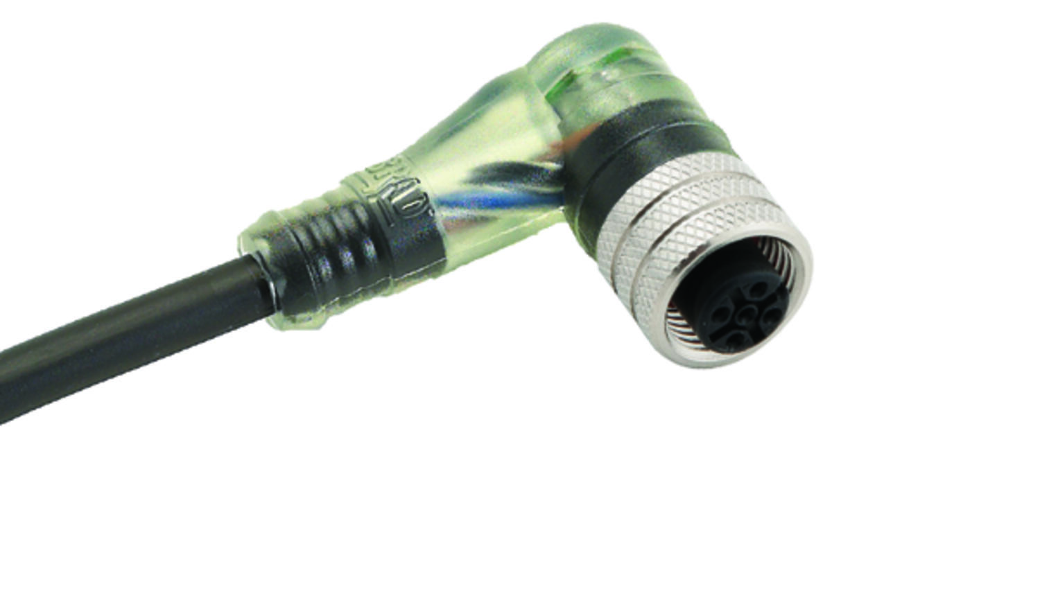 M12 liitinkaap. 3n LED PNP 90º 2m PVC