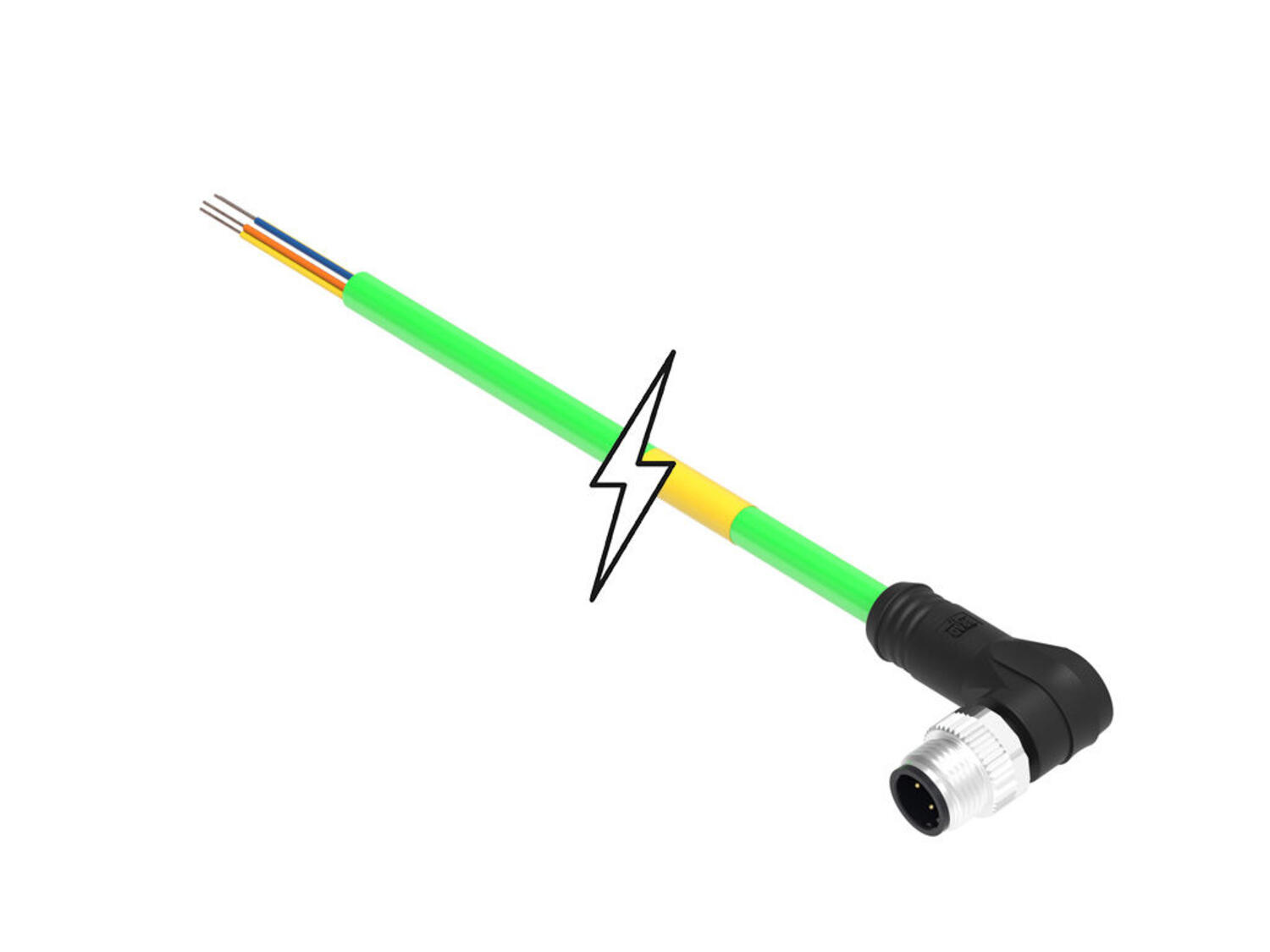 M12 liitinkaapeli uros D-koodattu