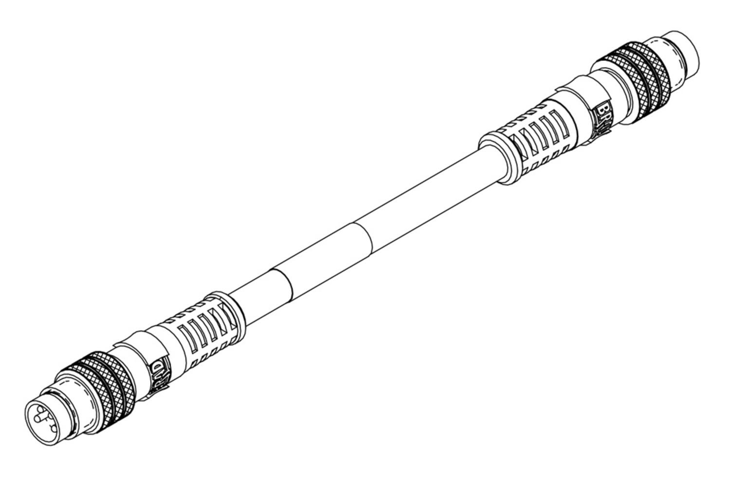M8 välikaapeli suora uros-uros 4-napainen