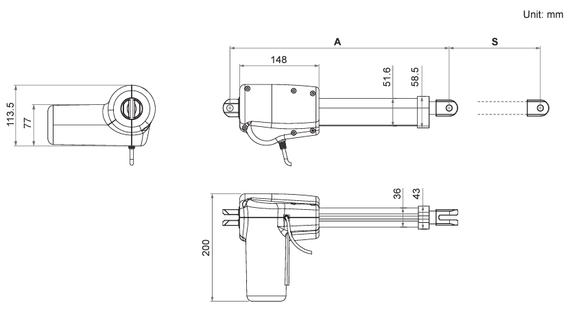 MD80-karamoottori, mittakuva