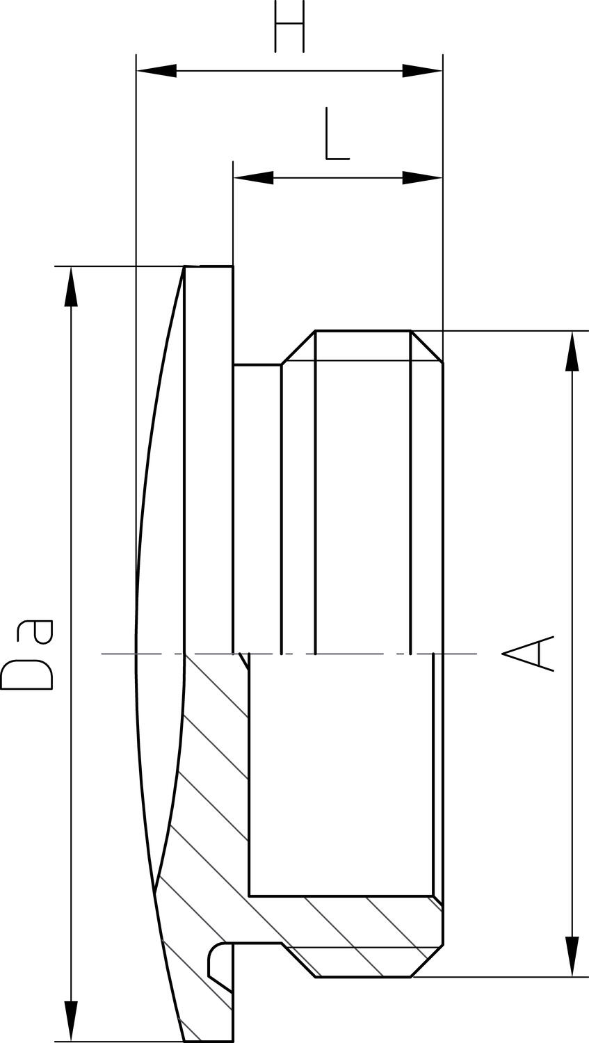 Messinkiset sulkutulpat, metrinen kierre tekninen kuva 3