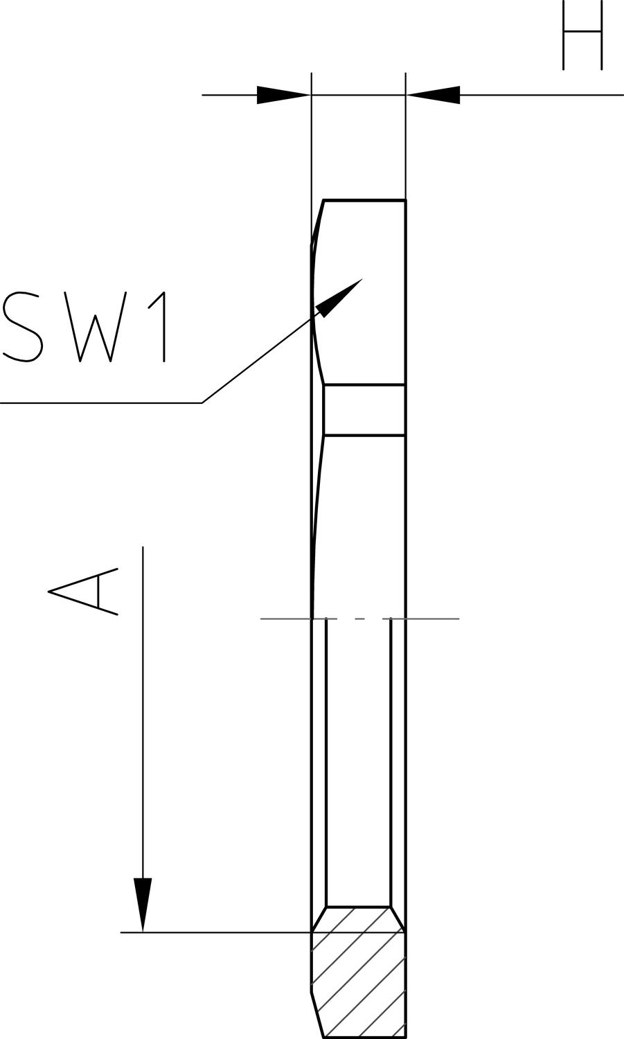 Messinkiset vastamutterit, metrinen kierre tekninen kuva 1