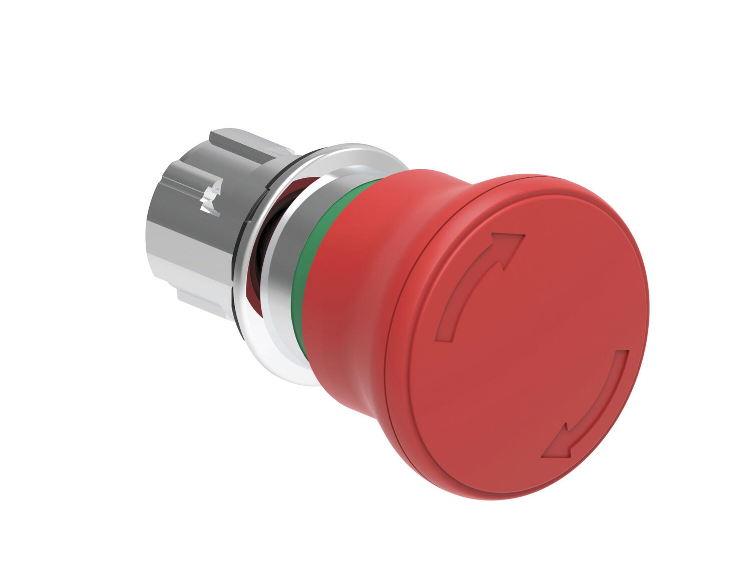 Metallinen hätäseispainike kiertopalautuksella