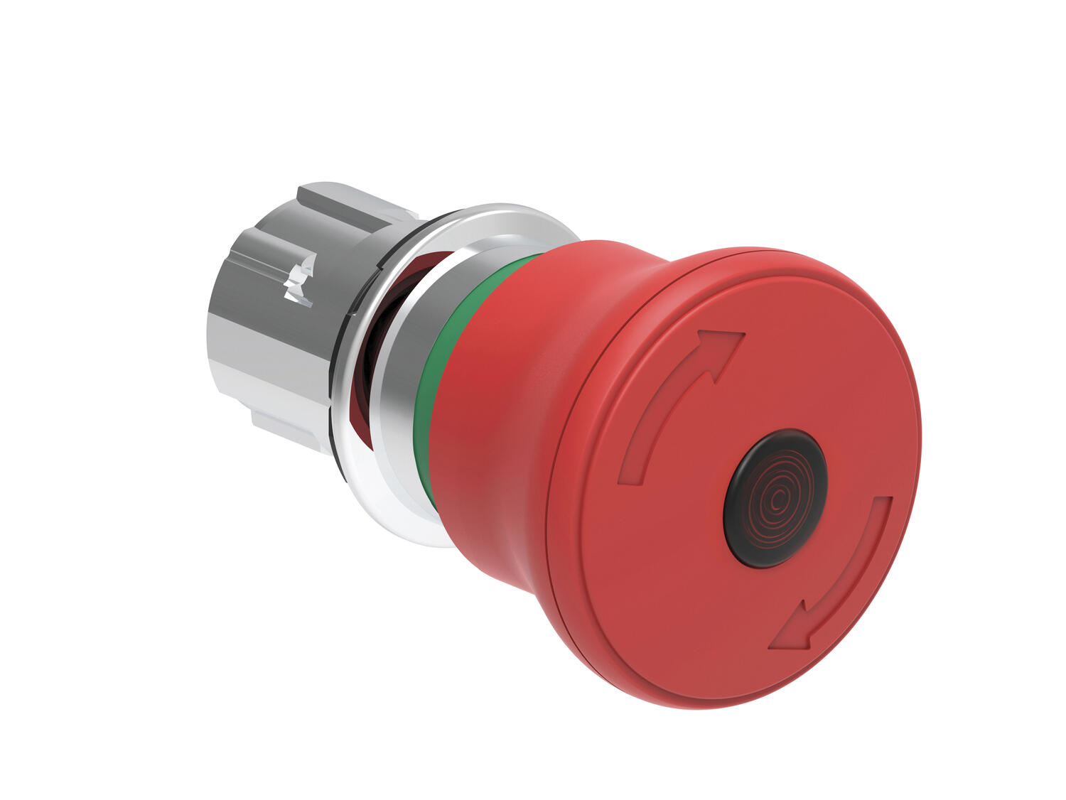 Metallinen hätäseispainike kiertopalautuksella