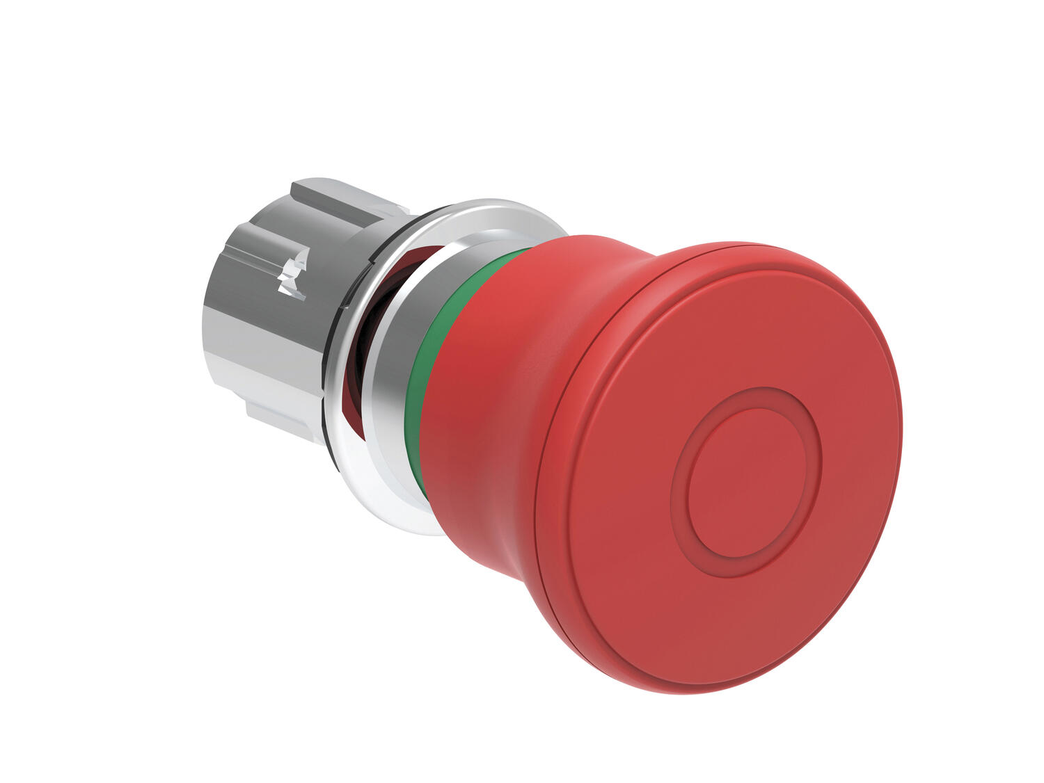 Metallinen hätäseispainike vetopalautuksella