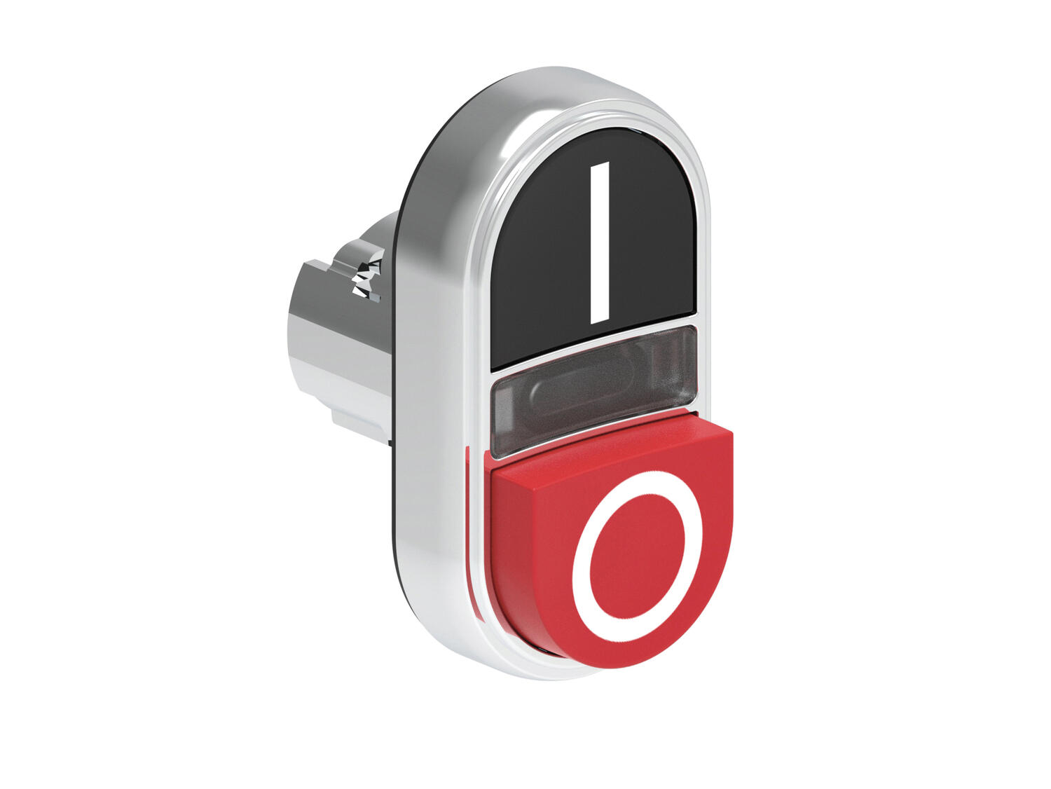 Metallinen monitoimipainike musta/punainen