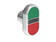 Metallinen monitoimipainike vihreä/punainen