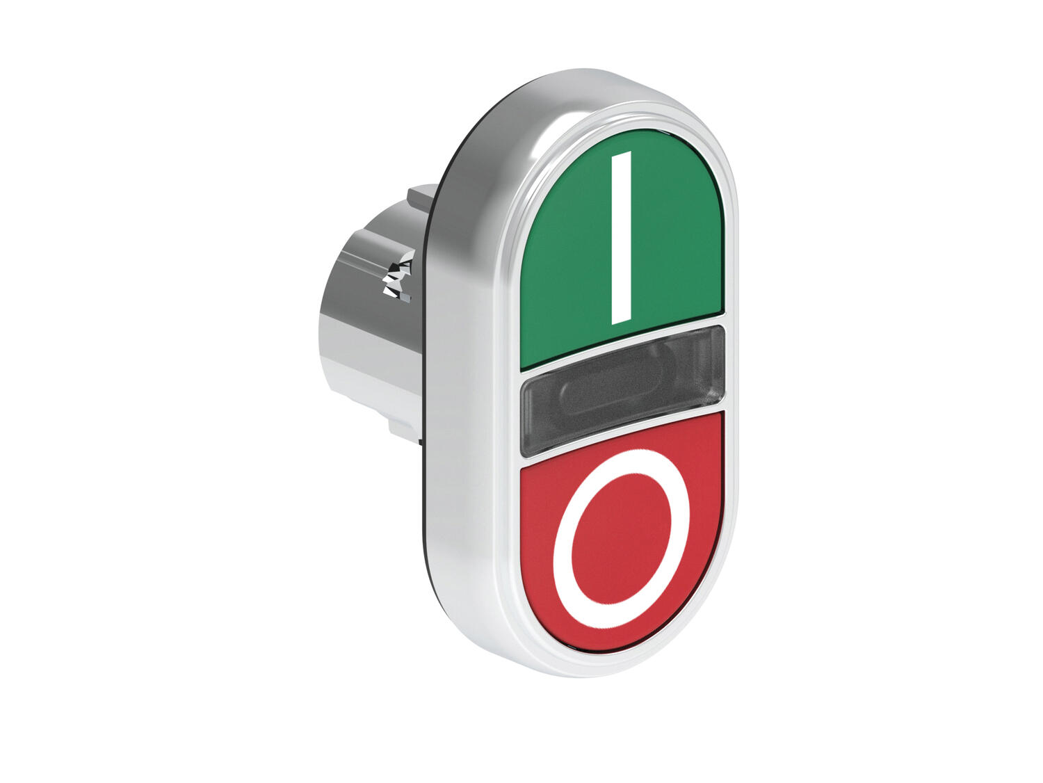 Metallinen monitoimipainike vihreä/punainen