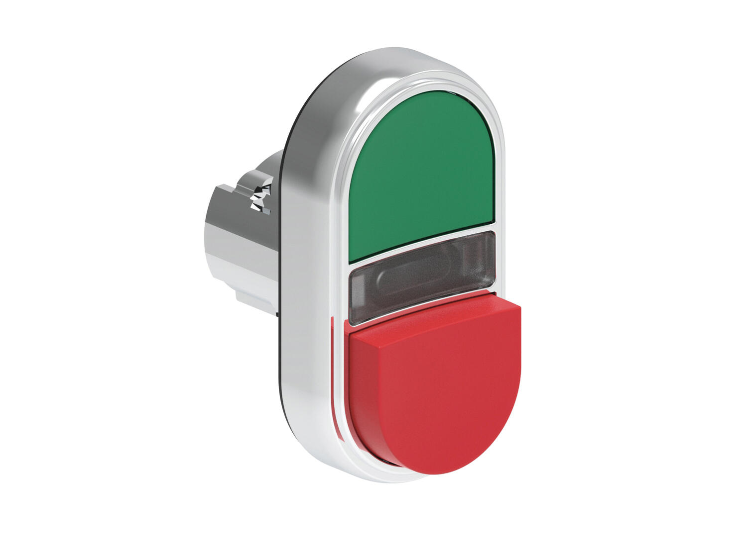 Metallinen monitoimipainike vihreä/punainen