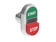 Metallinen monitoimipainike vihreä/punainen
