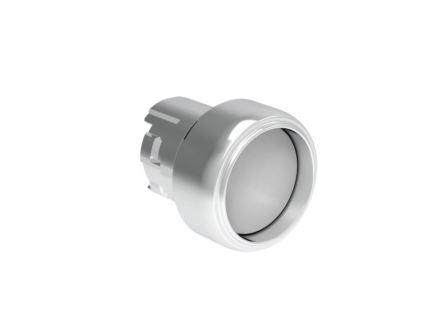 Metallinen painike kauluksella valkoinen