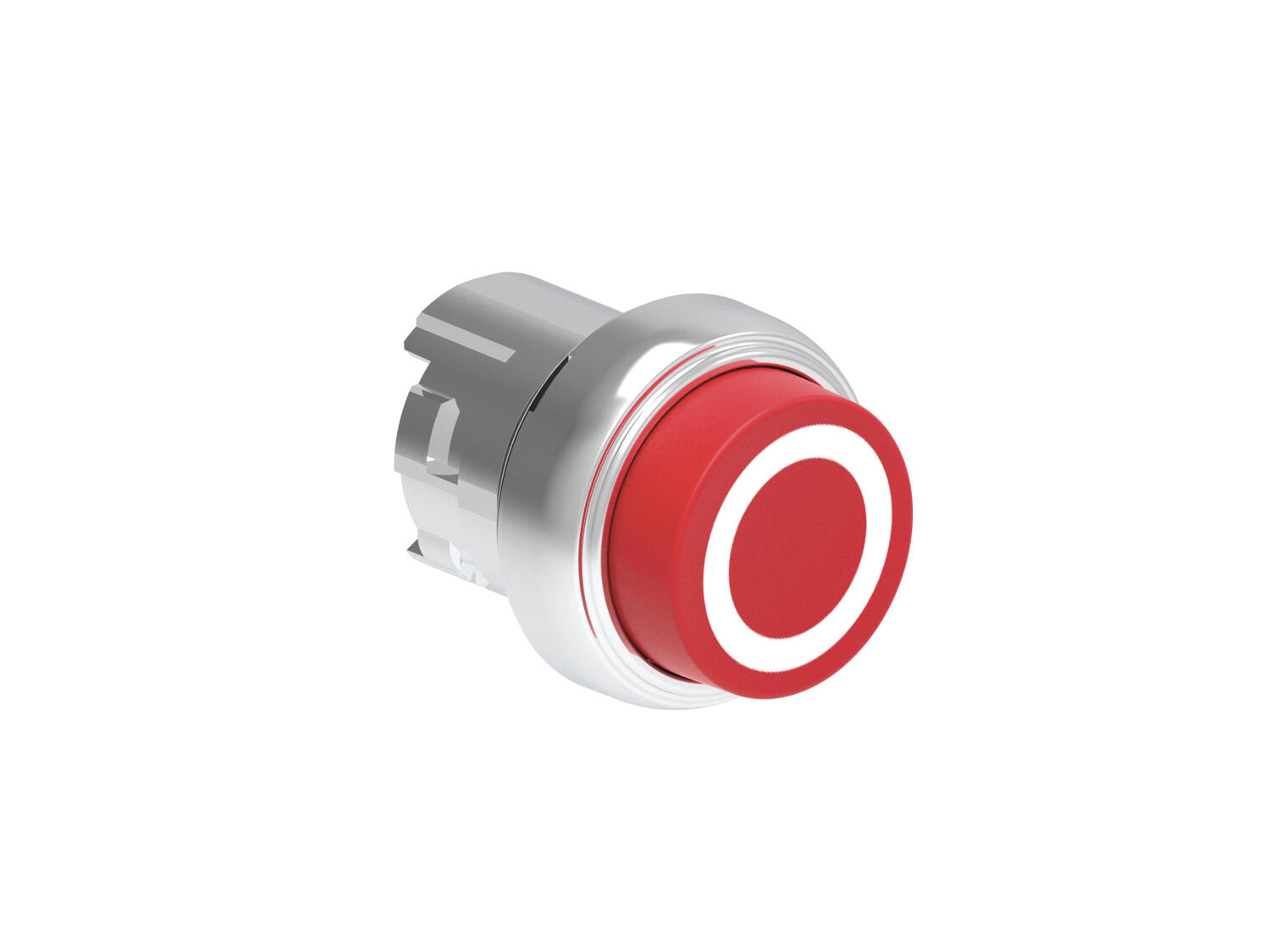 Metallinen painike punainen palautuva